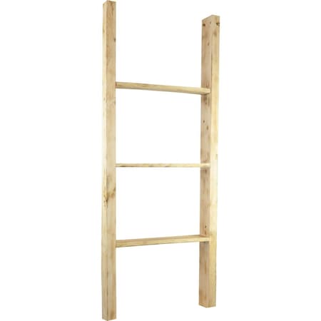 Ekena Millwork 19"W x 48"H x 3 1/2"D Vintage Farmhouse 3 Rung Ladder, Barnwood Decor Collection, Natural Barnwood DECR019X048X04LDRUF
